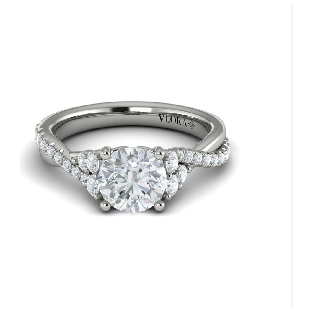 Vlora 14K White Gold Diamond & Polish Twist Engagement Ring