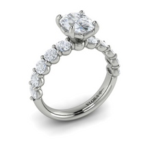 Load image into Gallery viewer, Vlora 14K White Gold Oval Shared Prong Diamond Engagement Ring
