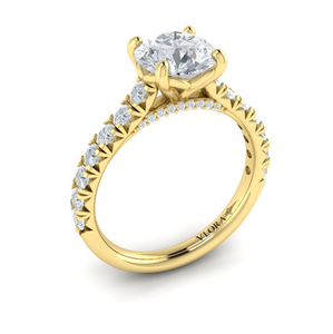 Vlora 14K Yellow Gold Diamond Detail Engagement Ring