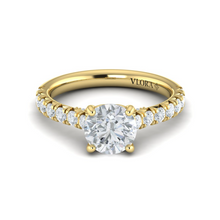 Load image into Gallery viewer, Vlora 14K Yellow Gold Diamond Detail Engagement Ring
