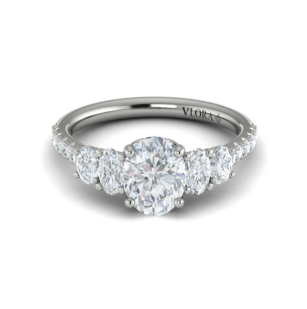 Vlora 14K White Gold 5-Stone Diamond Engagement Ring