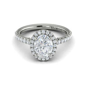 Vlora 14K White Gold Oval Halo Diamond Engagement Ring