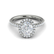 Load image into Gallery viewer, Vlora 14K White Gold Oval Halo Diamond Engagement Ring
