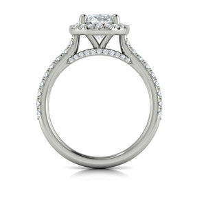 Vlora 14K White Gold Oval Halo Diamond Engagement Ring