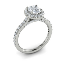 Load image into Gallery viewer, Vlora 14K White Gold Oval Halo Diamond Engagement Ring
