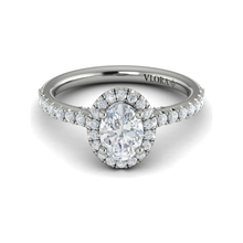 Load image into Gallery viewer, Vlora 14K White Gold Oval Halo Diamond Engagement Ring
