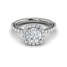 Load image into Gallery viewer, Vlora 14K White Gold Scalloped Halo Diamond Engagement Ring
