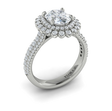 Load image into Gallery viewer, Vlora 14K White Gold Oval Double Halo Diamond Engagement Ring
