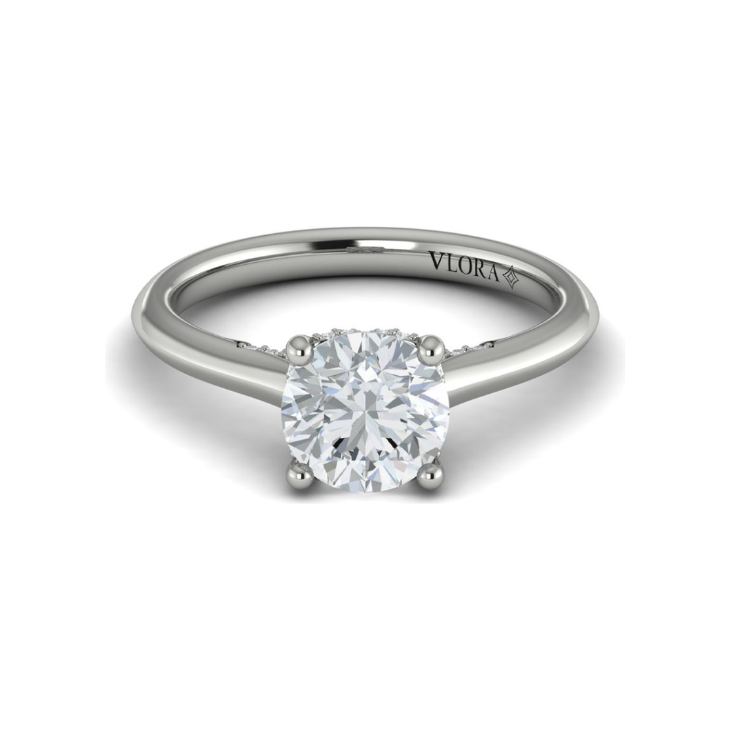 Vlora 14K White Gold Classic Diamond  Solitaire Engagement Ring