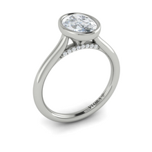 Load image into Gallery viewer, Vlora 14K White Gold Oval Bezel Solitaire Engagement Ring
