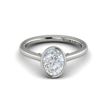 Load image into Gallery viewer, Vlora 14K White Gold Oval Bezel Solitaire Engagement Ring
