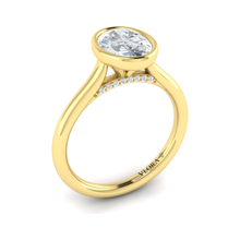 Load image into Gallery viewer, Vlora 14K Yellow Gold Oval Bezel Solitaire Engagement Ring
