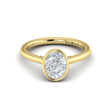 Load image into Gallery viewer, Vlora 14K Yellow Gold Oval Bezel Solitaire Engagement Ring
