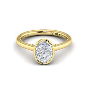 Vlora 14K Yellow Gold Oval Bezel Solitaire Engagement Ring