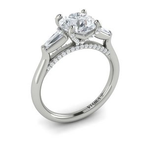 Vlora 14K White Gold Baguette 3-Stone Diamond Engagement Ring