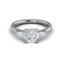 Load image into Gallery viewer, Vlora 14K White Gold Baguette 3-Stone Diamond Engagement Ring
