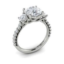 Load image into Gallery viewer, Vlora 14K White Gold Classic 3-Stone Diamond Engagement Ring
