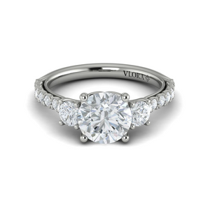 Vlora 14K White Gold Classic 3-Stone Diamond Engagement Ring