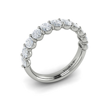 Load image into Gallery viewer, Vlora 14K White Gold Diamond Oval Shared Prong Anniversary Band
