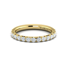 Load image into Gallery viewer, Vlora 14K Yellow Gold Diamond Line Wedding Band
