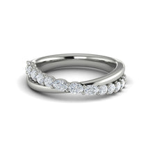 Load image into Gallery viewer, Vlora 14K White Gold Diamond Crossover Band
