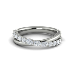 Vlora 14K White Gold Diamond Crossover Band