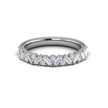 Load image into Gallery viewer, Vlora 14K White Gold Diamond Scattered Baguette Band
