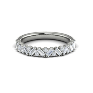 Vlora 14K White Gold Diamond Scattered Baguette Band