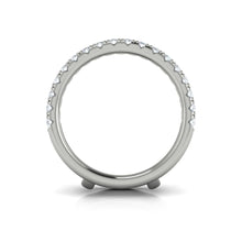 Load image into Gallery viewer, Vlora 14K White Gold Diamond Line Ring Guard
