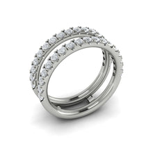 Load image into Gallery viewer, Vlora 14K White Gold Diamond Line Ring Guard
