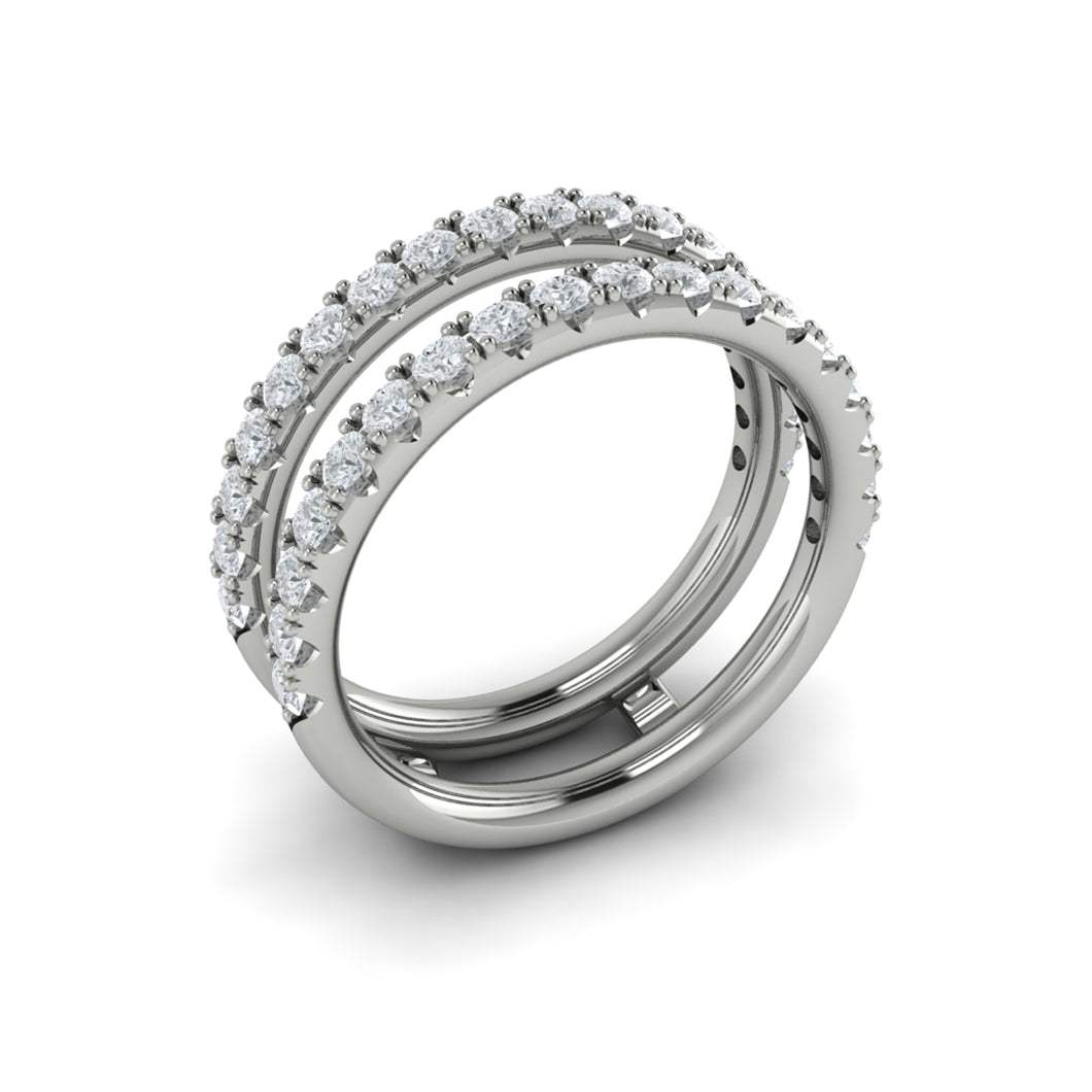 Vlora 14K White Gold Diamond Line Ring Guard