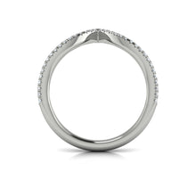 Load image into Gallery viewer, Vlora 14K White Gold Diamond Double Line Contour Band
