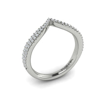 Load image into Gallery viewer, Vlora 14K White Gold Diamond Double Line Contour Band
