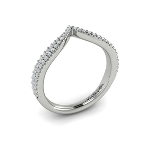 Vlora 14K White Gold Diamond Double Line Contour Band