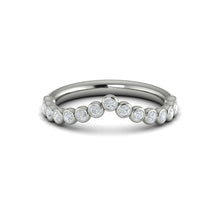 Load image into Gallery viewer, Vlora 14K White Gold Diamond Bezel Contour Band
