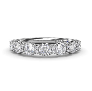 Fana 14K White Gold Diamond Scalloped Wedding Band