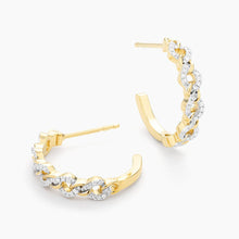 Load image into Gallery viewer, Ella Stein 14k Yellow Gold Plated &quot;Mixed Link&quot; Huggie Earrings
