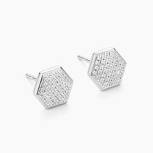 Load image into Gallery viewer, Ella Stein Sterling Silver Diamond &quot;Shimmering Hexa&quot; Stud Earrings
