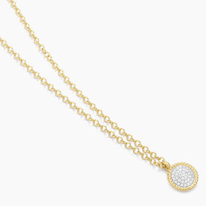 Ella Stein Gold Plated Circle Rope Diamond Necklace