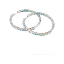 Load image into Gallery viewer, 14K White Gold Opal Inside Out Hoops
