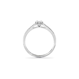 14k White Gold Diamond Halo Engagement Ring