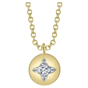 14K Yellow Gold Diamond Star Pendant