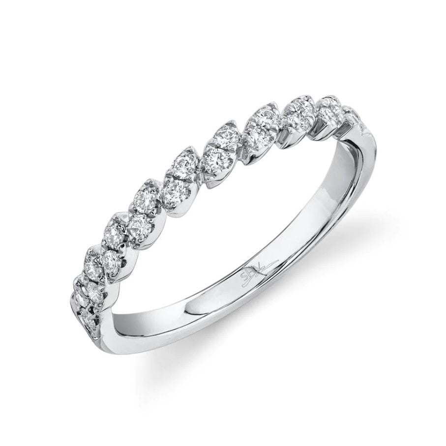 14K White Gold 0.24cttw Diamond Stackable Band