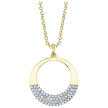 Load image into Gallery viewer, 14K Yellow Gold Diamond Pave Circle Pendant
