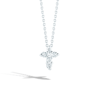 Roberto Coin 18K White Gold Small Diamond Cross Pendant