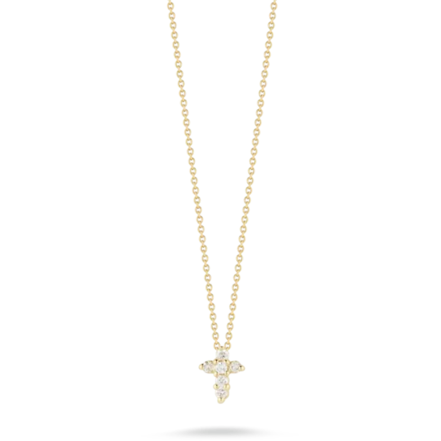 Roberto Coin 18K Yellow Gold Small Diamond Cross Pendant