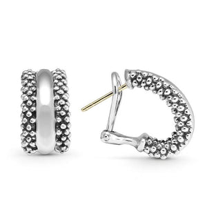 Lagos Sterling Silver Signature Caviar Hoop Earrings