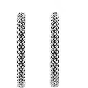 Lagos Sterling Silver Caviar 25mm Hoop Earrings