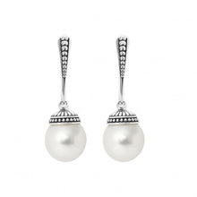 Load image into Gallery viewer, Lagos Sterling Silver Luna 10mm Pearl Drop Leverback Earrings
