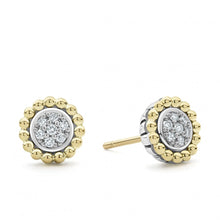 Load image into Gallery viewer, Lagos 18K and Sterling Silver Caviar Diamond 9mm Stud Earrings
